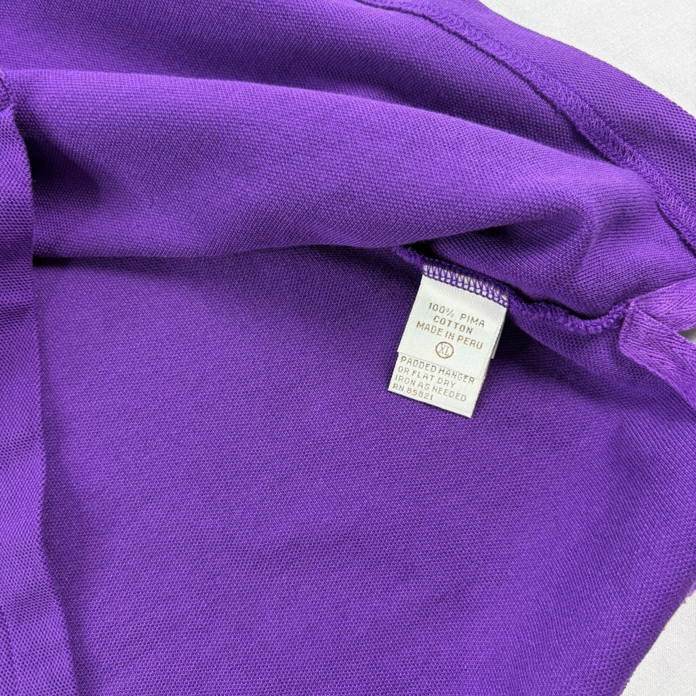 Paul Stuart Polo Shirt Men XL Purple Slim Fit Pima Cotton Stretch Preppy - Picture 8 of 10
